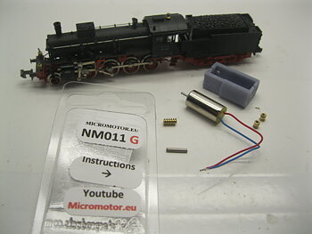 Replacement motor kit for Minitrix BR 56.11 DB, DRG 56.8-11, K.Bay.Sts.B.  G 4/5 H, SNCF 140 D