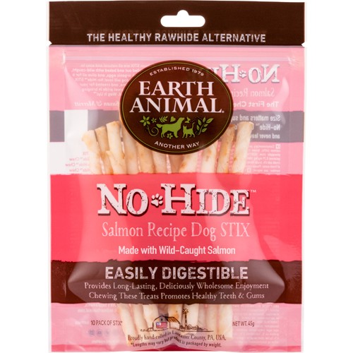 Earth Animal No-Hide Salmon Chews Stix 10-pack