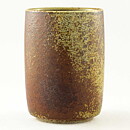 スティグ・リンドベリ 一点もの！！茶色円筒形の花瓶 Vase  1976年 (14cm)