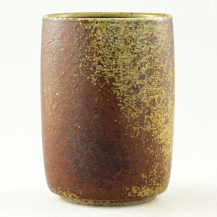 スティグ・リンドベリ 一点もの！！茶色円筒形の花瓶 Vase  1976年 (14cm)