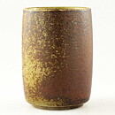 スティグ・リンドベリ 一点もの！！茶色円筒形の花瓶 Vase  1976年 (14cm)
