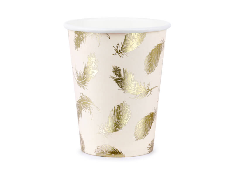 Pappmuggar Ljusrosa Guld Löv