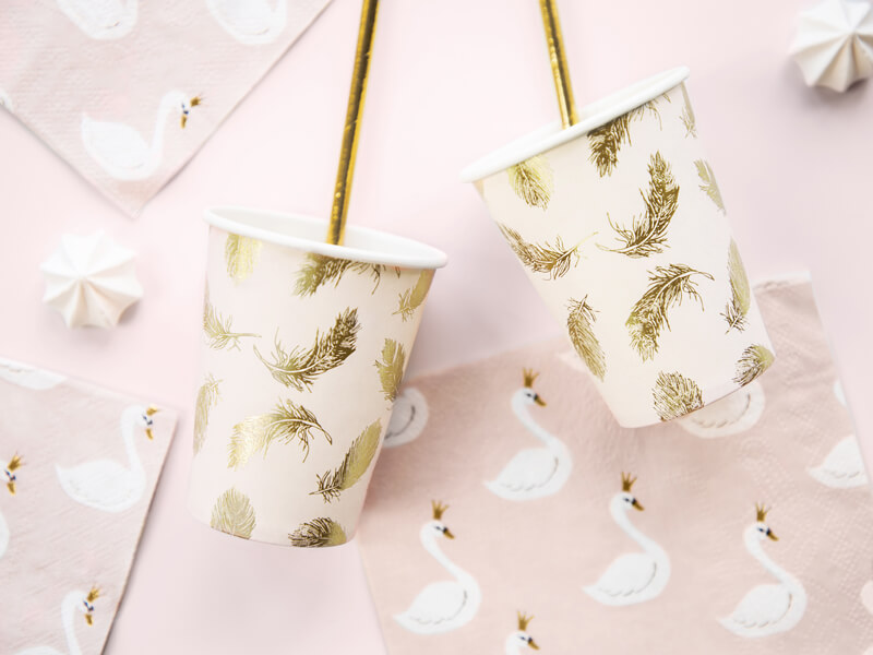 Pappmuggar Ljusrosa Guld Löv - 2
