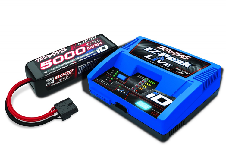 Traxxas 2996gx Charger EZ-Peak Live 12A & 4S 5000mAh LiPo Combo