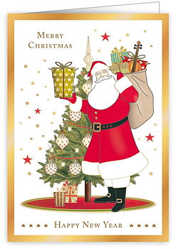 Santa Holding Presents, Greeting Card