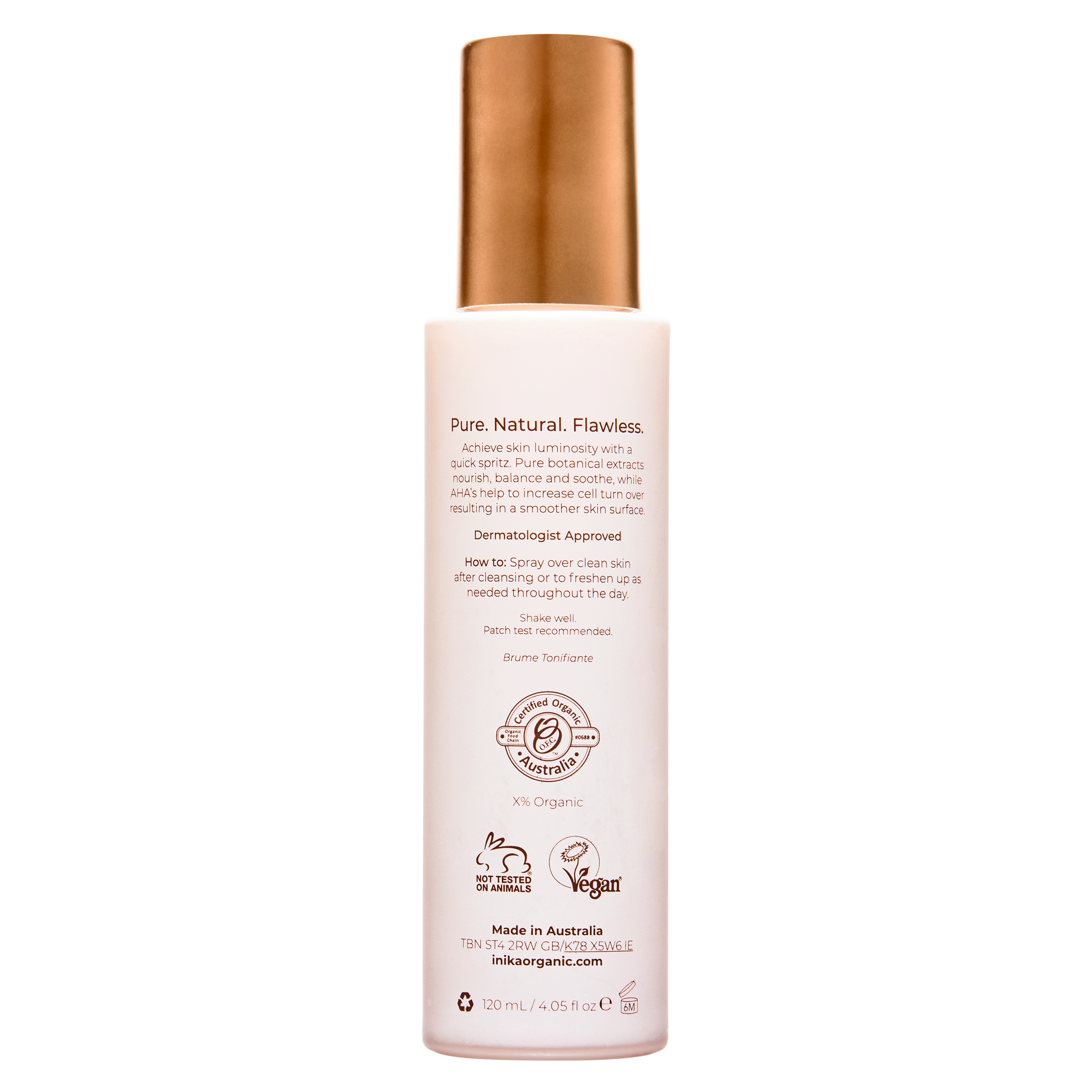 Hydrating Toning Mist 120 ml - INIKA rek utpris 479kr - 5