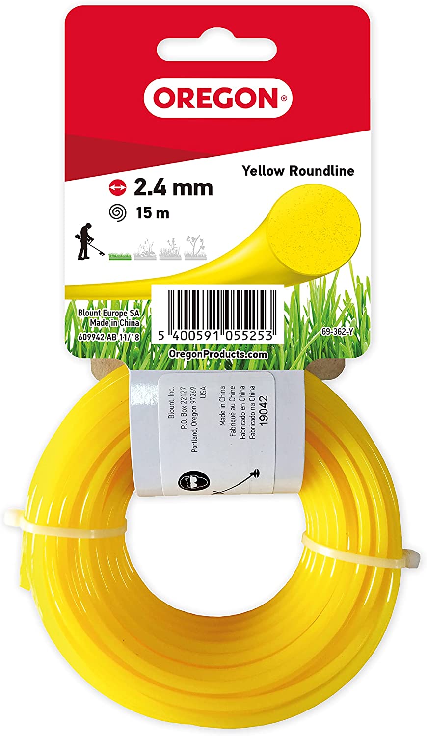 Trimmerin lanka 2,4 mm x 15 m Yellowline - 2