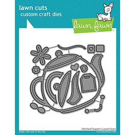 Lawn Fawn - Stitched Teapot - Custom Die