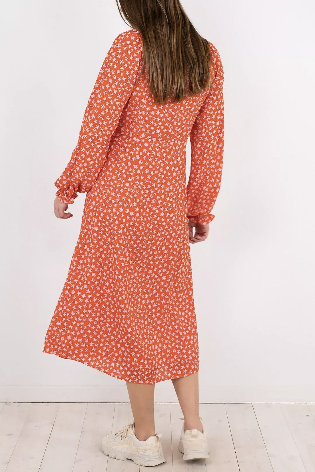 Neo Noir - Betty Bright Flower Dress Orange - 2