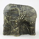 Bertil Vallien (Terra 1978) Gray Elephant with Relief Decor 13 cm (2)