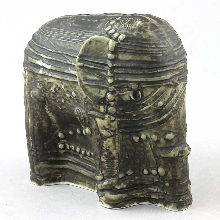 Bertil Vallien (Terra 1978) Gray Elephant with Relief Decor 13 cm (2)