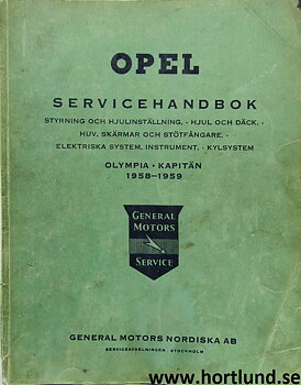 1958 - 1959 Opel Kapitän-Olympia Servicehandbok kap 9-13  på svenska