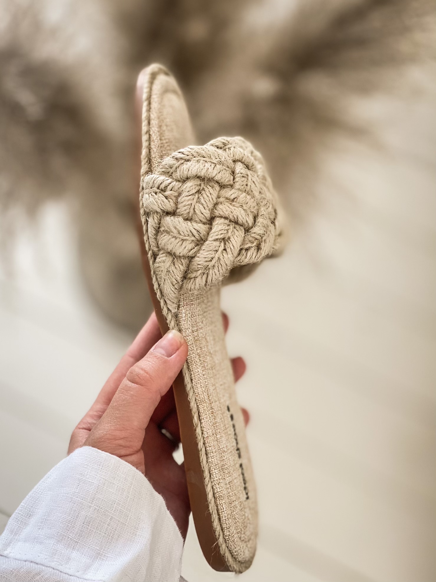 Slipper Sandal Cotton Beige