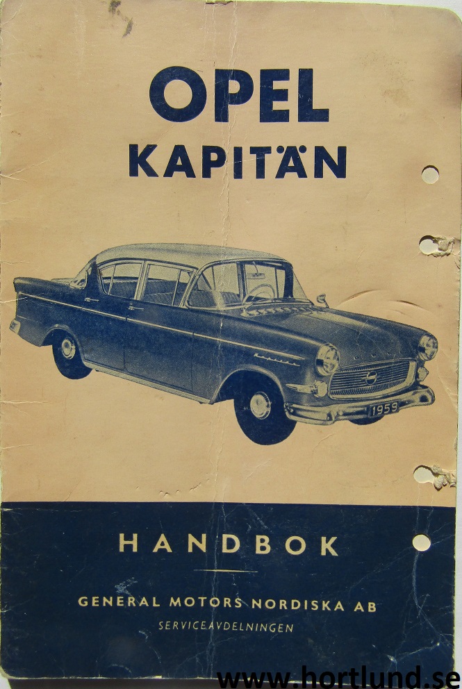 1959 Opel Kapitän Handbok