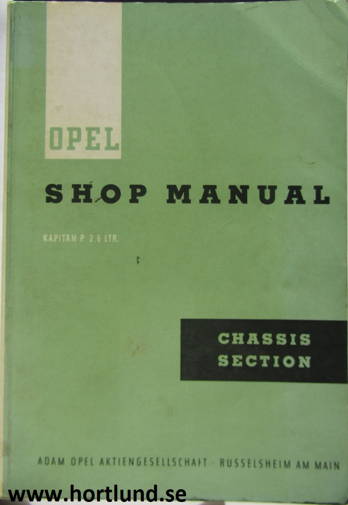 1963 Opel Kapitän Shop Manual Chassis