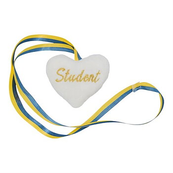 Studentnalle hjärta vitt