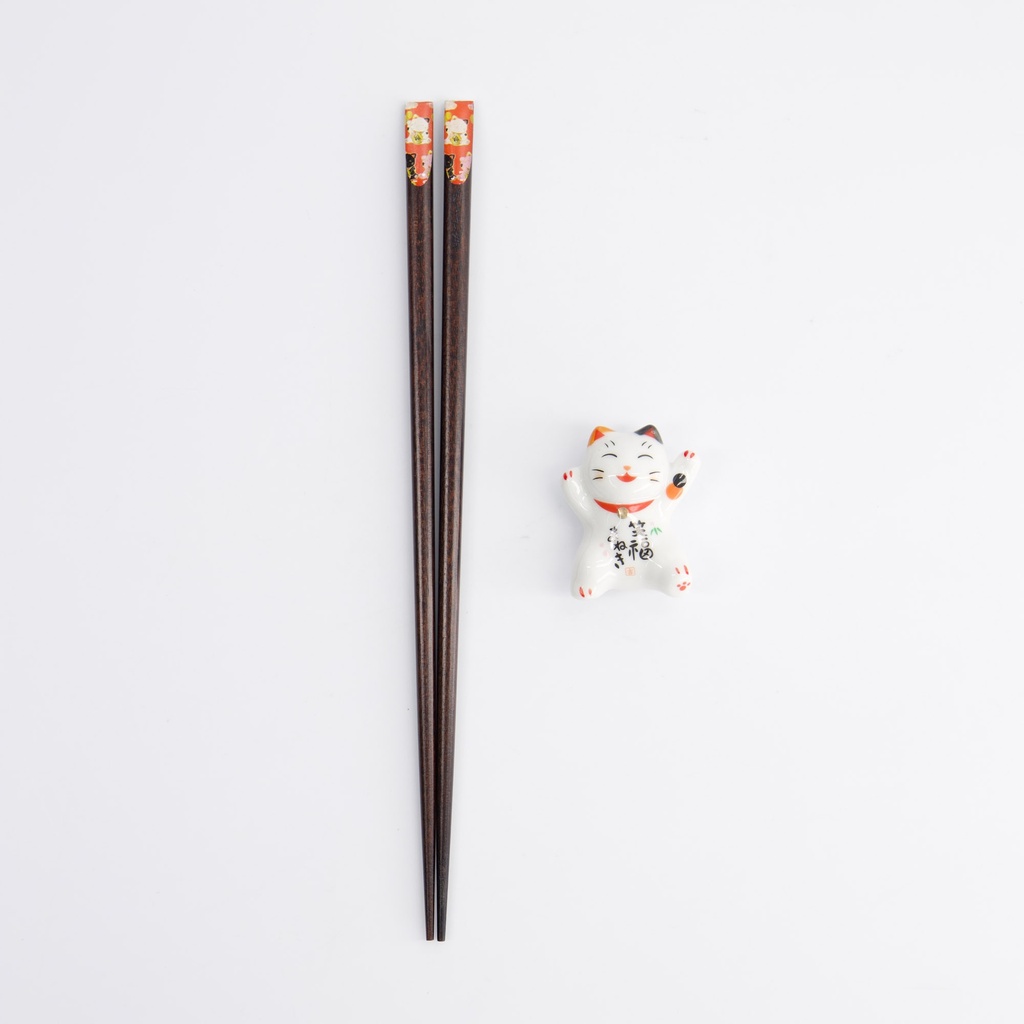 Tokyo Design Lucky Cat Set Ätpinnar Ställ Orange - 2