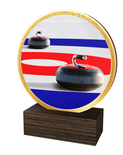 Statyett Curling trä