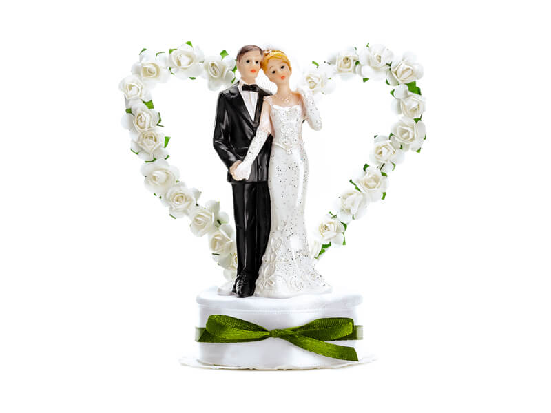 Cake topper | Figur till bröllopstårta | Bröllopspar och hjärta