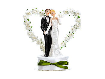 Cake topper | Figur till bröllopstårta | Bröllopspar och hjärta