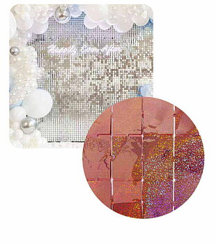 Draperi panel | 100 x 200 cm | Rosé holografisk