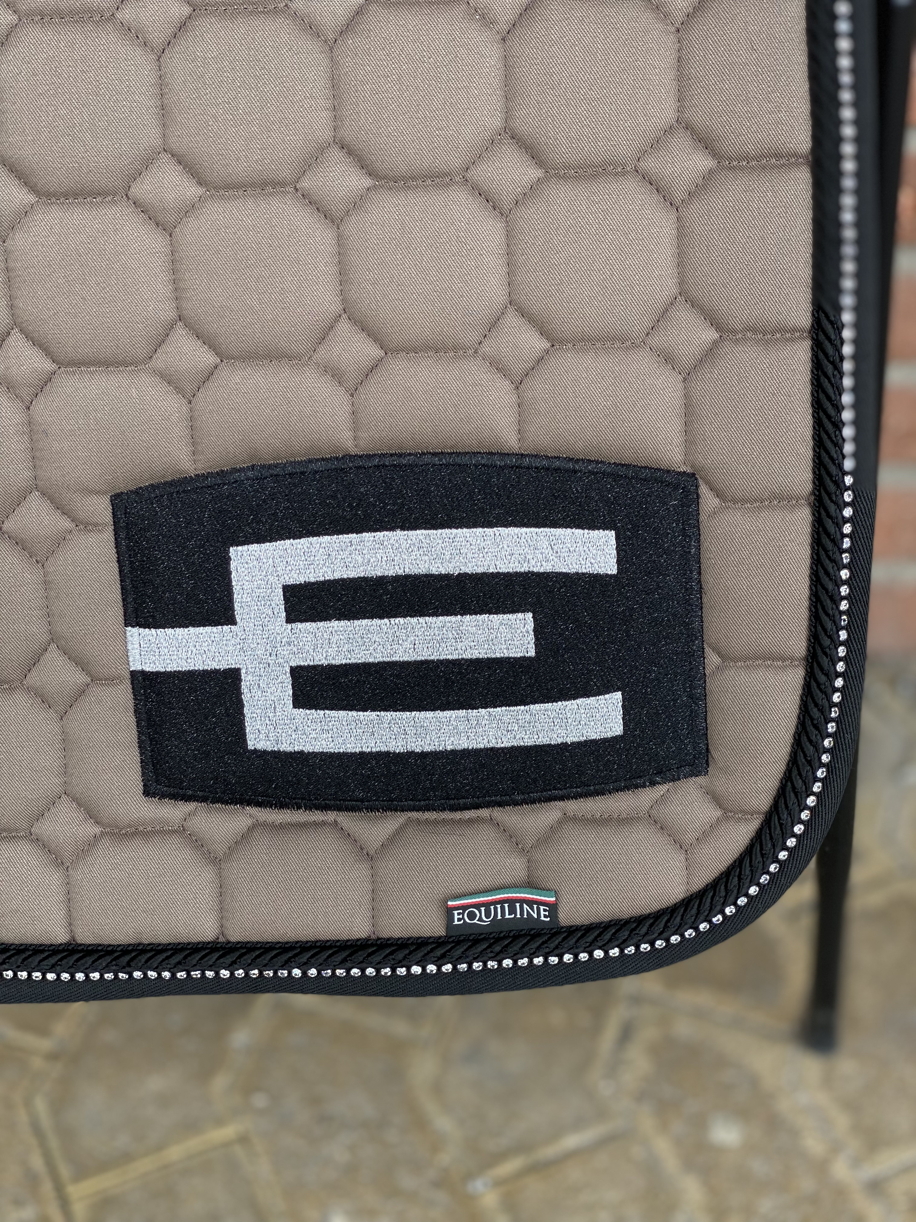 Equiline schabrak E-logga KB, bling fläta - 2