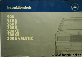 1988 Mercedes-Benz Typ 124 Instruktionsbok