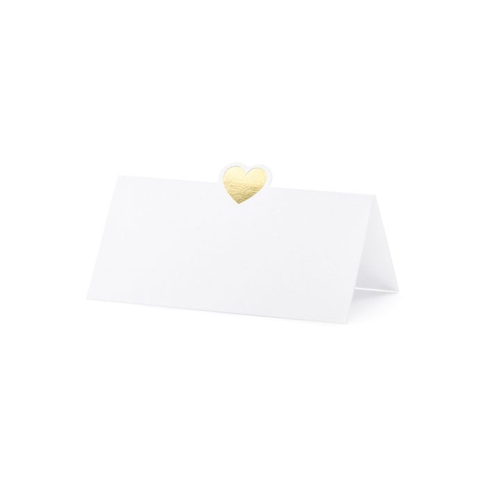 Place cards Gold heart 10 pcs
