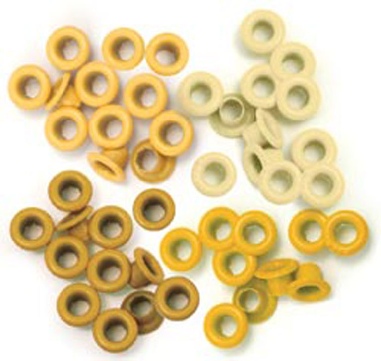 Gula - 4 färger, Crop-A-Dile Standard - Öljetter (60st), We R Memory Keepers 