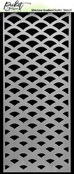 Slim Line Gradient, schablon, 10 x 25cm, Picket Fence Studios