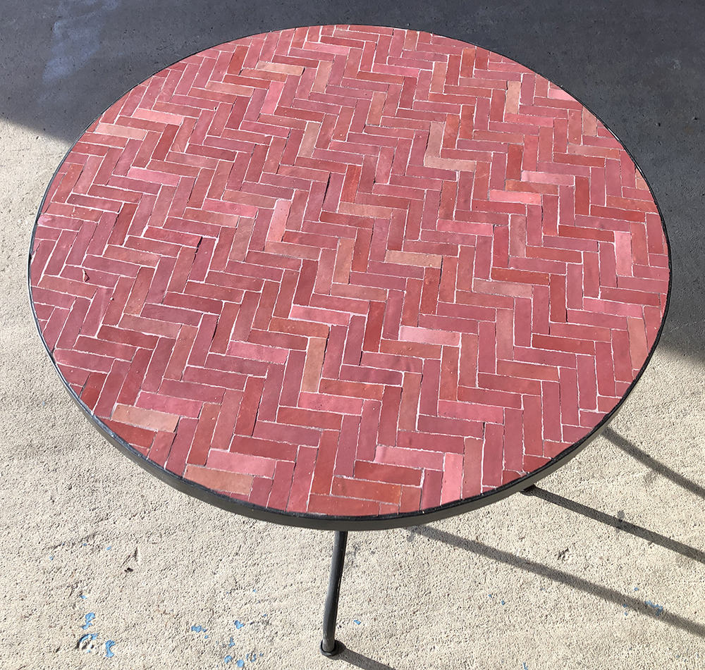 pink mosaic table