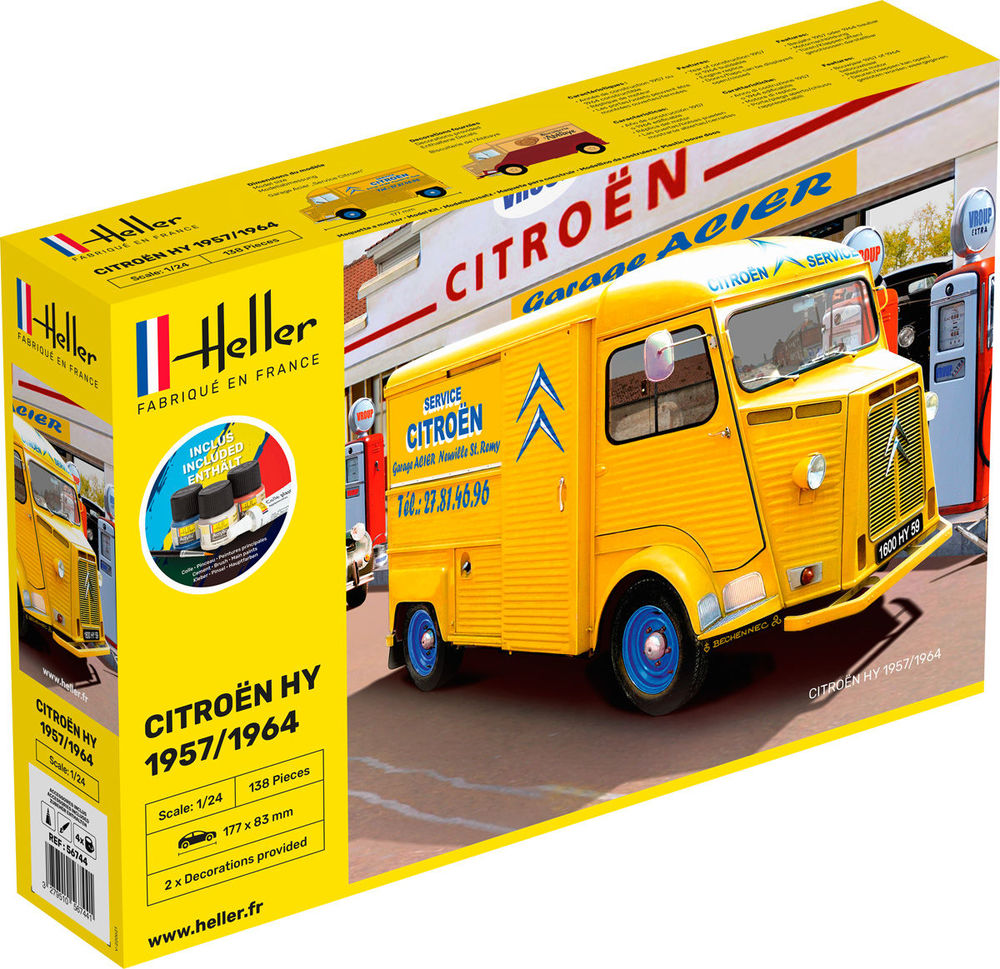 1/24 Citroen Type H 2 decorations COMPLETE w. glue, brush and paints