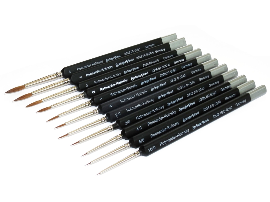 Rotmarder-Kolinsky 02 -  triangular handle,price p/p,sold in 10pack