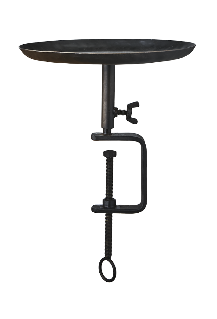 Tray with clamp, black - 17x24 cm - Iron - Handmade - 2