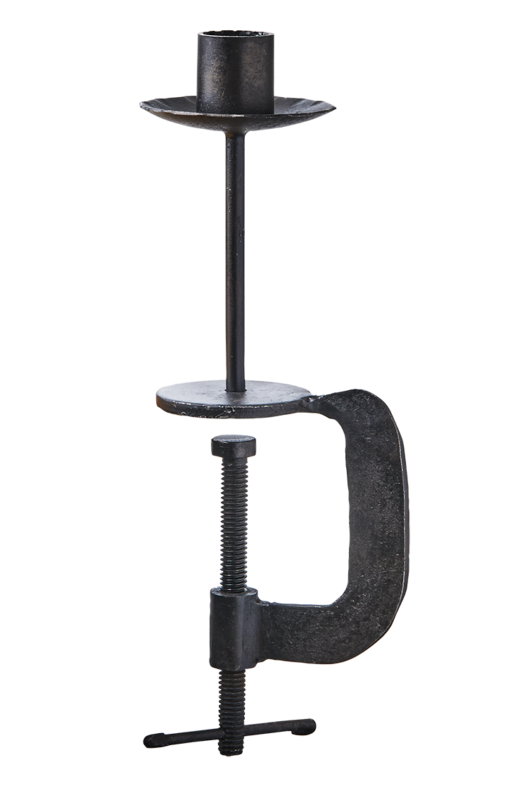 Ljusstake - Klämljusstake - Tving - Skruvstäd - Svart - Medium - Handgjord - 3