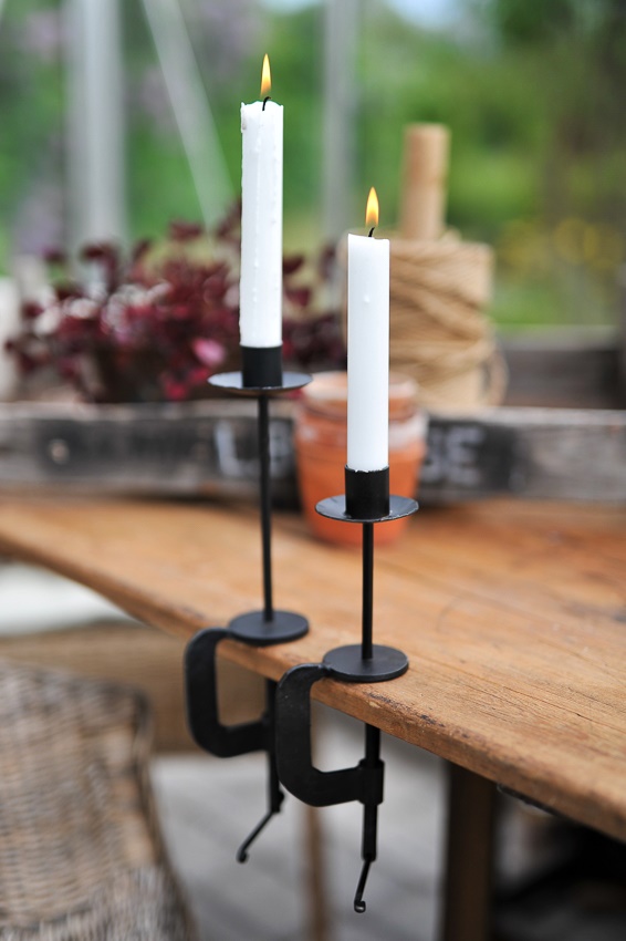 Ljusstake - Klämljusstake - Tving - Skruvstäd - Svart - Medium - Handgjord - 2