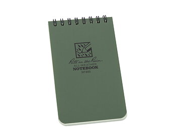 Rite in the Rain NOTEBOOK, TOP SPIRAL, 7,5 X 12,5 CM, GRÖN