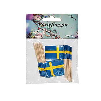 Cocktailflaggor SVENSKA FLAGGAN 24-pack