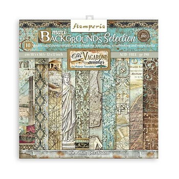 Stamperia Paper Pad 12X12 - Sir Vagabond Aviator Maxi backgrounds