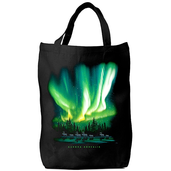 Tasche Nordlichter schwarz