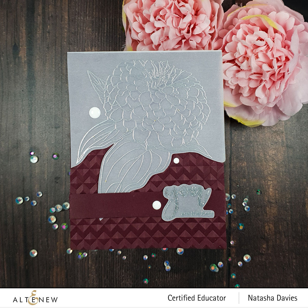 ALTENEW -Paint-A-Flower: Zinnia Magellan Rose Outline Stamp Set - 8