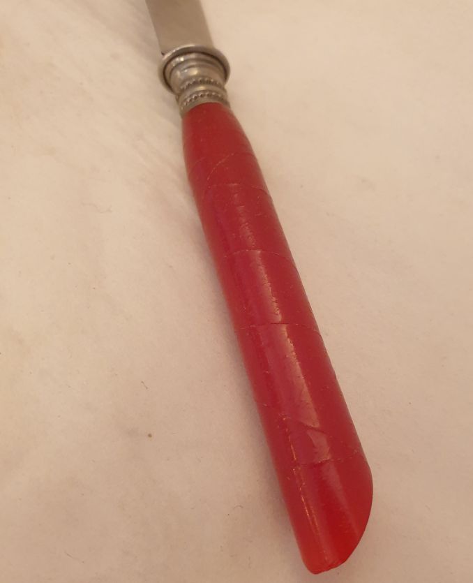 Fruktkniv 1920-tal, rött skaft - 3