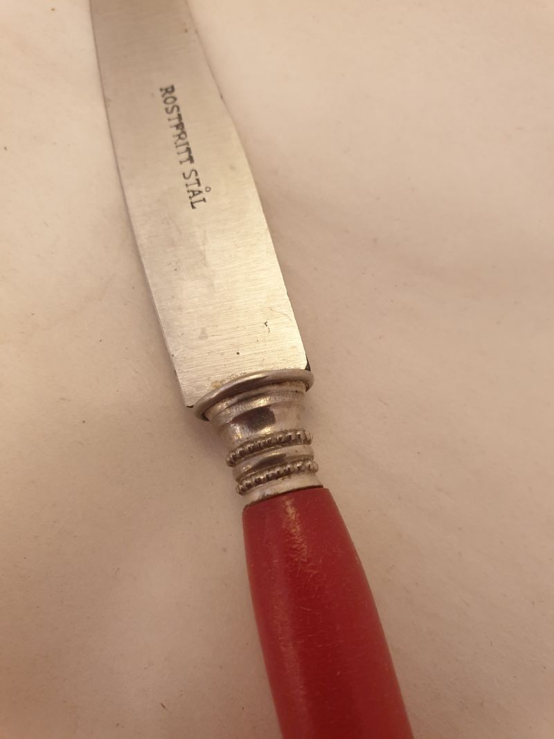 Fruktkniv 1920-tal, rött skaft - 2