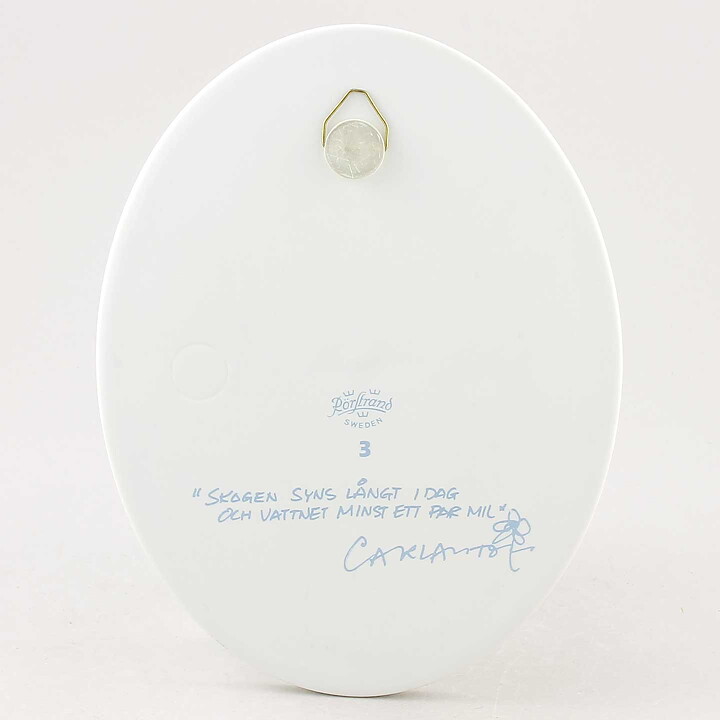 Carl-Anton Axelsson (1970s) Oval Wall Plaque 3 with Swedish Archipelago Motif 21 cm