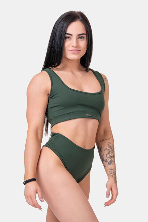 Miami Sporty Bikini Top, dark green