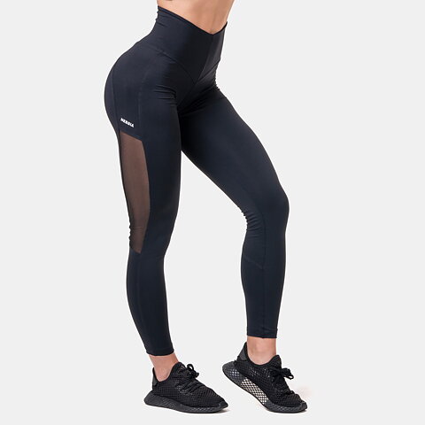 High Waist Mesh Tights, black