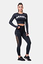 High Waist Mesh Tights, black