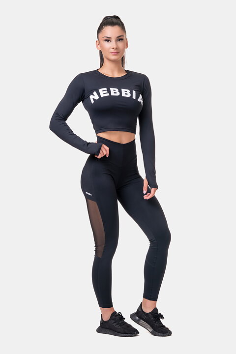 High Waist Mesh Tights, black
