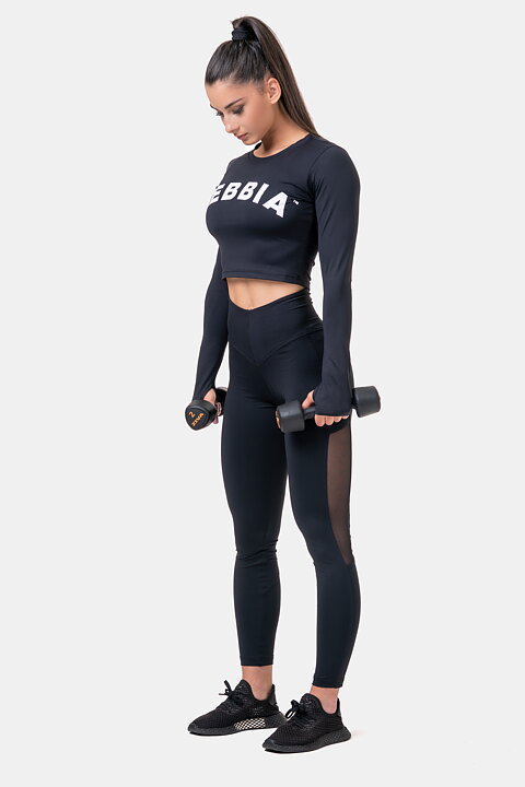 High Waist Mesh Tights, black