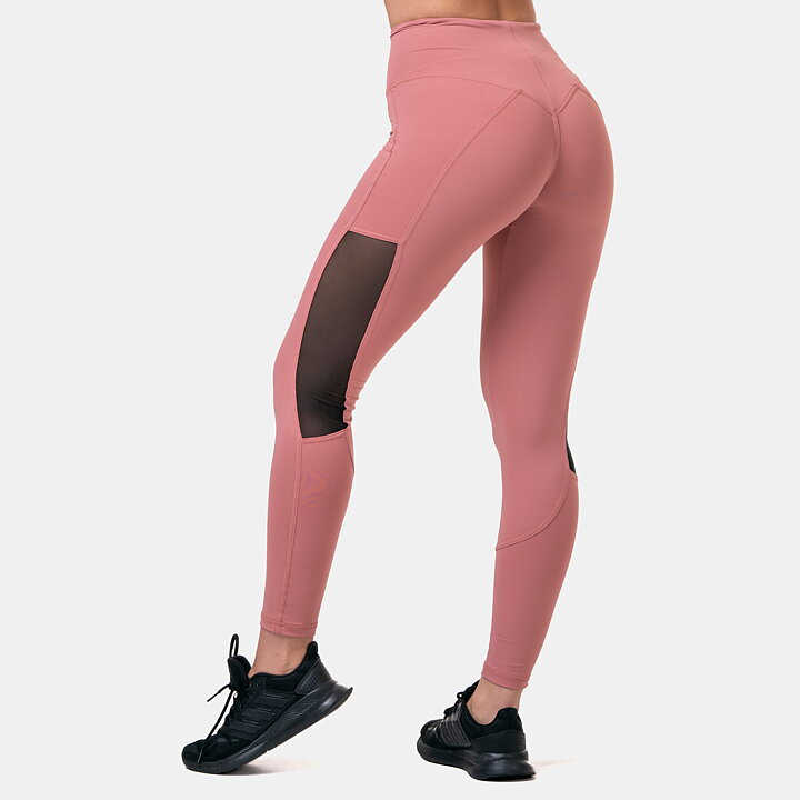High Waist Mesh Tights, old rose